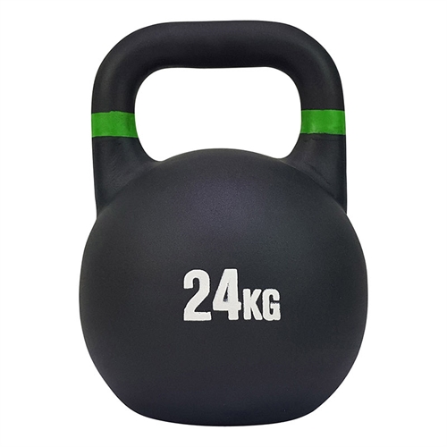 Tunturi Competition Kettlebell - 24 kg i sort med grønne detaljer